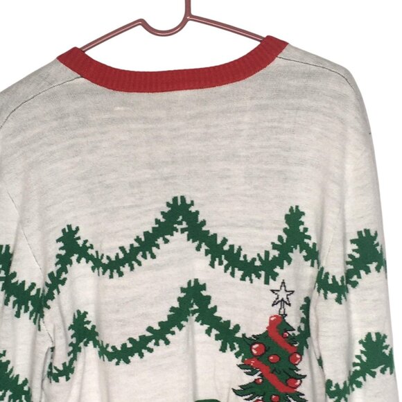 Tom and Jerry Sweater Mens Large Green Red Christmas Ugly Crewneck Pullover - Picture 8 of 15